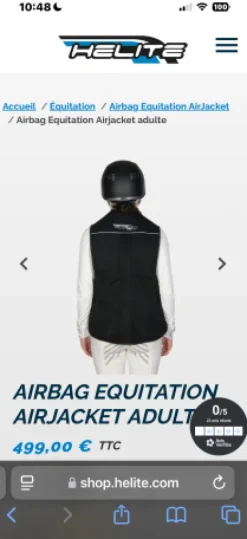 New Airbag Air Jacket taille Adulte Femme Le Cavalier En Concours|L'Homme En Concours