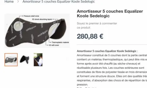 Amortisseur sedologic neuf taille unique Amortisseurs De Dos
