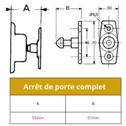 Clearance Arrêt de porte petit modèle 55mm Pièces Détachées Van Et Camion