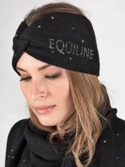 Sale Bandeau tricoté noir & strass Bonnets Et Écharpes D'Équitation