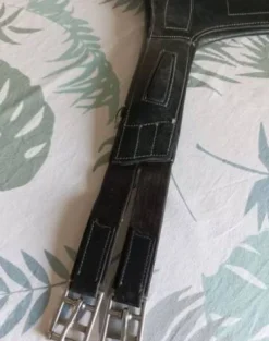 Hot Bavette cuir noir grainé Luxe 115cm Sangles