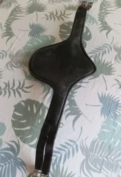 Hot Bavette cuir noir grainé Luxe 115cm Sangles