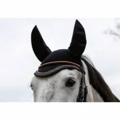 Outlet Bonnet anti mouches rosegold glamour - - Détails cristaux Bonnets|Bonnet Cheval