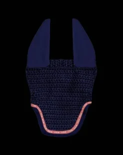 New Bonnet anti-mouches court LEO - - Bande corail fluo Bonnets|Bonnet Cheval