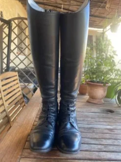 New Bottes cuir NOIR P.39 sur mesure bottier italien FABBRI Femme Bottes Et Boots·Bottes D'équitation|Tenue D'Équitation Femme·Bottes Et Boots