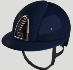 Hot Casque CROMO 2.0 Polish Bleu Rose Gold visière POLO - ITALIA Femme Protections De Tête·Casques D'équitation|Tenue D'Équitation Femme·Casques D'équitation Femme