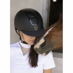 New Casque Airy noir et carbone Protections De Tête·Casques D'équitation