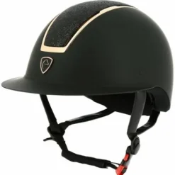 Online Casque Equi-Thème Glint Mat Noir et Rose Gold Protections De Tête·Casques D'équitation