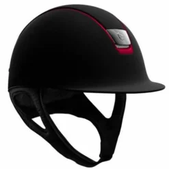 Outlet Casque Shadowmatt avec liseré rouge metallic Homme Protections De Tête·Casques D'équitation|Tenue D'Équitation Homme·Casques Homme