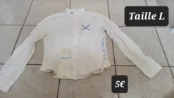 Best Chemise blanche manche longue avec dessin taille L Femme Le Cavalier En Concours|L'Homme En Concours