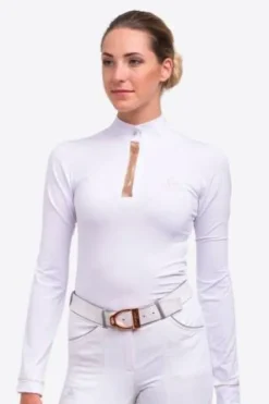 Chemise de concours à manches longues ROSE GOLD - - Tissu respirant Femme La Cavalière En Concours|La Femme En Concours