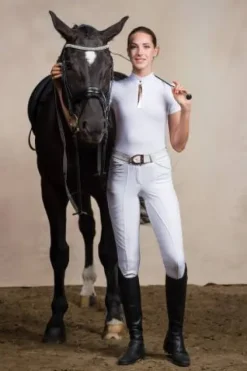 Chemise de concours à manches longues ROSE GOLD - - Tissu respirant Femme La Cavalière En Concours|La Femme En Concours