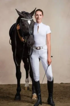 Chemise de concours courte ROSE GOLD - - Détails en or rose Femme La Cavalière En Concours|La Femme En Concours