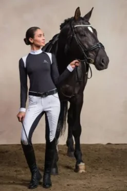 Outlet Chemise de concours Riding Show Shirt - - Coton stretch Femme La Cavalière En Concours|La Femme En Concours
