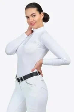 Discount Chemise de concours SILVER POP - - Manches longues Femme La Cavalière En Concours|La Femme En Concours