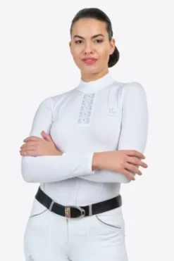 Discount Chemise de concours SILVER POP - - Manches longues Femme La Cavalière En Concours|La Femme En Concours