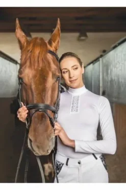 Discount Chemise de concours SILVER POP - - Manches longues Femme La Cavalière En Concours|La Femme En Concours