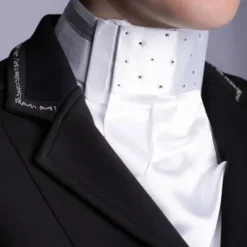Cravate Lavallière Precious - - satinée avec strass Femme Tenue De Concours Femme·Plastrons|Les Accessoires De Concours·Plastrons D'équitation