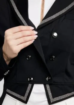 Clearance Frac long de dressage Gun Metal et Crystal - - Élégance et performance Femme Tenue De Concours Femme·Frac De Dressage|Tenue De Concours Homme·Frac De Dressage