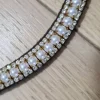 Frontal en perles et strass blancs Bridons Et Brides·Frontal