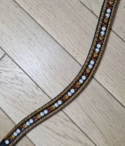 Frontal en strass cognac et noirs Bridons Et Brides·Frontal