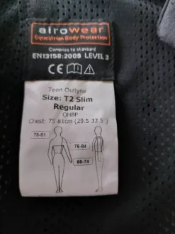 New Gilet protection airowear T2 simple regular Femme Les Jeunes En Concours|Les Enfants En Concours