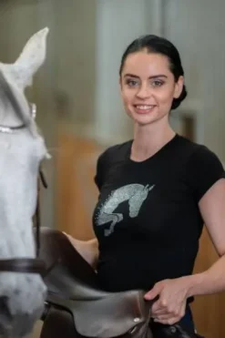 Haut d'équitation en coton à manches courtes - Femme Tenue D'Équitation Femme·T-Shirts équitation Femme|Tenue D'Équitation Femme·Polos Et Chemises