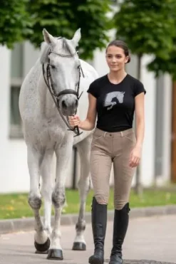 Haut d'équitation en coton à manches courtes - Femme Tenue D'Équitation Femme·T-Shirts équitation Femme|Tenue D'Équitation Femme·Polos Et Chemises