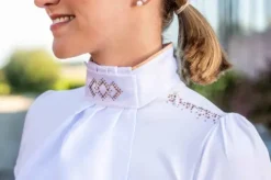 Lavallière satinée abby rosegold - - strass Femme Tenue De Concours Femme·Plastrons|Les Accessoires De Concours·Plastrons D'équitation