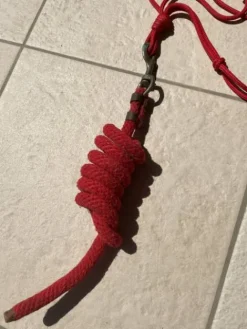 Sale Licol en corde rouge avec longe Licols Et Longes