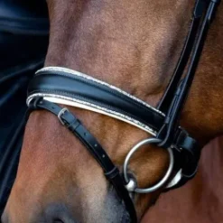 Muserolle TINY CRYSTAL ROCKS doublé blanc - Bridons Et Brides·Muserolle