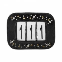 Outlet Numéros de concours cuir 3 strass - Les Accessoires De Concours·Dossard De Cross - Brassard|Dossards De Cross