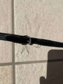 Clearance Paire de rênes noir avec annaux d'enrênements poney Rênes·Rênes Anti-dérapantes