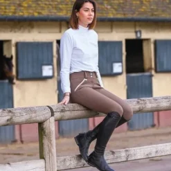 Best Pantalon d'équitation dame Sofia Grège - Jump'In - Tissu SOFT TEX Femme Tenue D'Équitation Femme·Pantalons Femme