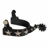Sale Éperons noirs 6 étoiles western - Fer noir Éperons Western|Eperons