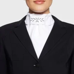 Outlet Plastron Flower - - Design floral avec cristaux Femme Tenue De Concours Femme·Plastrons|Les Accessoires De Concours·Plastrons D'équitation