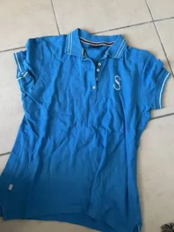 Outlet Polo bleu turquoise stationata Femme Tenue D'Équitation Femme·Polos Et Chemises