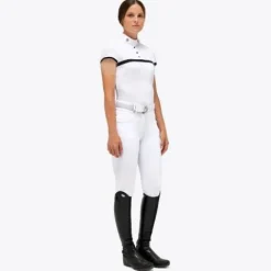 Clearance Polo compétition Mesh Jersey WHITE - Femme La Cavalière En Concours|La Femme En Concours