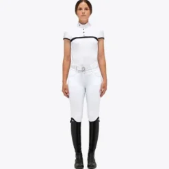 Clearance Polo compétition Mesh Jersey WHITE - Femme La Cavalière En Concours|La Femme En Concours