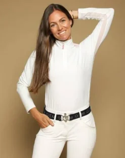 Discount Polo concours manches longues Victor - - Confort technique Femme La Cavalière En Concours|La Femme En Concours