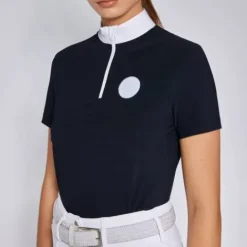 New Polo de compétition Jersey zip marine - Femme La Cavalière En Concours|La Femme En Concours