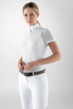 Outlet Polo de concours CALID manches courtes - - Confort et élégance Femme La Cavalière En Concours|La Femme En Concours