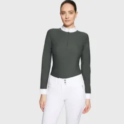 Best Polo de concours manches longues Aloise FW25 - - Tissu respirant Femme La Cavalière En Concours|La Femme En Concours