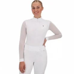 Polo de concours manches longues Senah - Tissu extensible Femme La Cavalière En Concours|La Femme En Concours