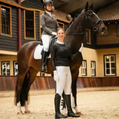 Polo de concours manches longues Senah - Tissu extensible Femme La Cavalière En Concours|La Femme En Concours