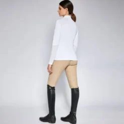 Polo de concours manches longues Perforated insert - Femme La Cavalière En Concours|La Femme En Concours