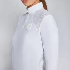 Polo de concours manches longues Perforated insert - Femme La Cavalière En Concours|La Femme En Concours