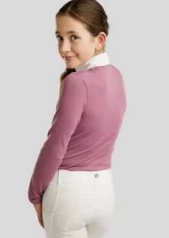 Sale Polo de concours manches longues Mocha - - Cristaux holographiques Femme Les Jeunes En Concours|Les Enfants En Concours