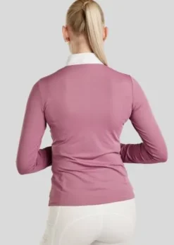 Sale Polo de concours manches longues Mocha - - Cristaux holographiques Femme Les Jeunes En Concours|Les Enfants En Concours