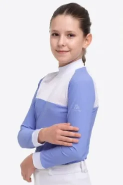 Sale Polo de concours équestre BABY BLUE MESH KIDS - - Manches longues Enfant Les Jeunes En Concours|Les Enfants En Concours